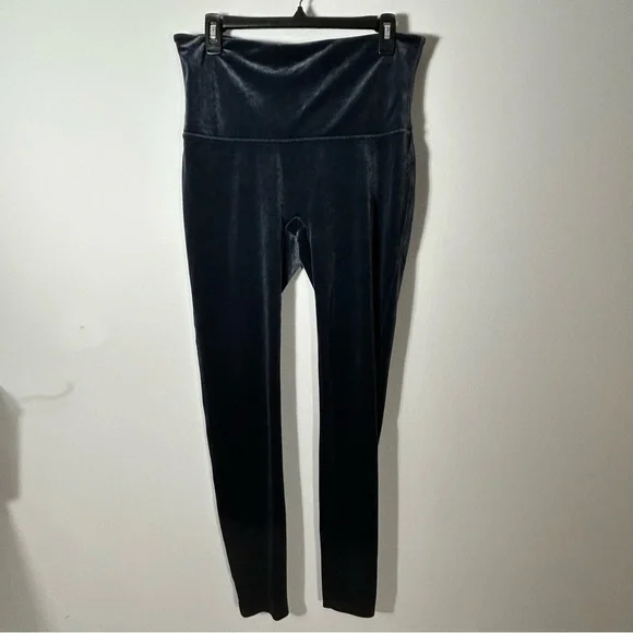 SPANX Slate Blue Velvet High-Rise Leggings Size 1X - Picture 1 of 11